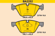 BA2252 Sada brzdových destiček, kotoučová brzda BARUM