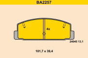 BA2257 Sada brzdových destiček, kotoučová brzda BARUM