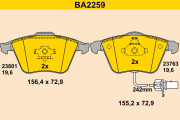 BA2259 BARUM sada brzdových platničiek kotúčovej brzdy BA2259 BARUM