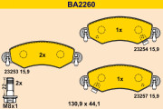 BA2260 BARUM sada brzdových platničiek kotúčovej brzdy BA2260 BARUM