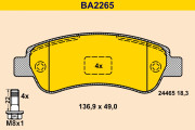BA2265 BARUM sada brzdových platničiek kotúčovej brzdy BA2265 BARUM