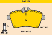 BA2266 BARUM sada brzdových platničiek kotúčovej brzdy BA2266 BARUM