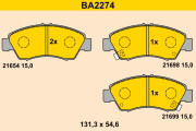 BA2274 BARUM sada brzdových platničiek kotúčovej brzdy BA2274 BARUM