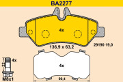 BA2277 Sada brzdových destiček, kotoučová brzda BARUM