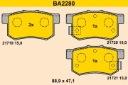 BA2280 BARUM sada brzdových platničiek kotúčovej brzdy BA2280 BARUM