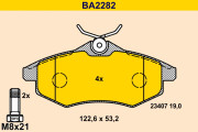 BA2282 BARUM sada brzdových platničiek kotúčovej brzdy BA2282 BARUM
