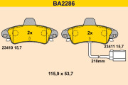BA2286 BARUM sada brzdových platničiek kotúčovej brzdy BA2286 BARUM