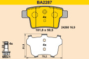BA2287 BARUM sada brzdových platničiek kotúčovej brzdy BA2287 BARUM