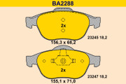 BA2288 BARUM sada brzdových platničiek kotúčovej brzdy BA2288 BARUM