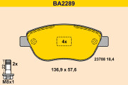 BA2289 BARUM sada brzdových platničiek kotúčovej brzdy BA2289 BARUM
