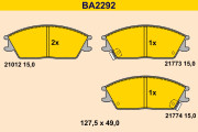 BA2292 Sada brzdových destiček, kotoučová brzda BARUM