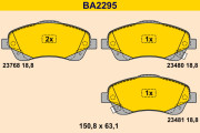 BA2295 BARUM sada brzdových platničiek kotúčovej brzdy BA2295 BARUM
