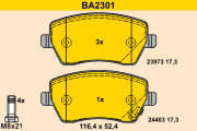 BA2301 BARUM sada brzdových platničiek kotúčovej brzdy BA2301 BARUM