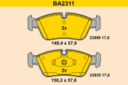 BA2311 BARUM sada brzdových platničiek kotúčovej brzdy BA2311 BARUM