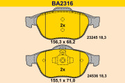 BA2316 BARUM sada brzdových platničiek kotúčovej brzdy BA2316 BARUM