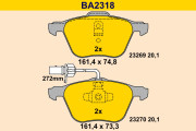 BA2318 BARUM sada brzdových platničiek kotúčovej brzdy BA2318 BARUM