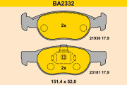 BA2332 BARUM sada brzdových platničiek kotúčovej brzdy BA2332 BARUM