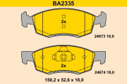 BA2335 BARUM sada brzdových platničiek kotúčovej brzdy BA2335 BARUM