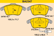 BA2347 BARUM sada brzdových platničiek kotúčovej brzdy BA2347 BARUM