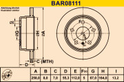 BAR08111 BARUM brzdový kotúč BAR08111 BARUM