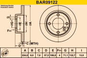 BAR09122 Brzdový kotouč BARUM