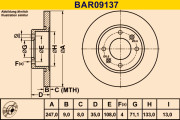 BAR09137 BARUM brzdový kotúč BAR09137 BARUM