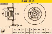 BAR10210 BARUM brzdový kotúč BAR10210 BARUM