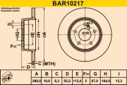 BAR10217 Brzdový kotouč BARUM
