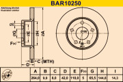 BAR10250 Brzdový kotouč BARUM