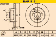 BAR11151 BARUM brzdový kotúč BAR11151 BARUM