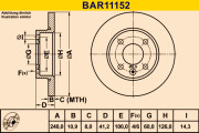 BAR11152 Brzdový kotouč BARUM