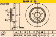 BAR11158 BARUM brzdový kotúč BAR11158 BARUM