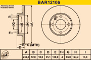 BAR12106 BARUM brzdový kotúč BAR12106 BARUM