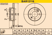 BAR12116 BARUM brzdový kotúč BAR12116 BARUM
