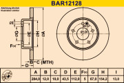 BAR12128 Brzdový kotouč BARUM