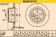 BAR12131 Brzdový kotouč BARUM