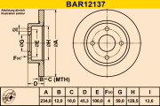 BAR12137 Brzdový kotouč BARUM