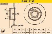 BAR12138 BARUM brzdový kotúč BAR12138 BARUM