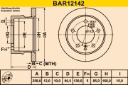 BAR12142 BARUM brzdový kotúč BAR12142 BARUM