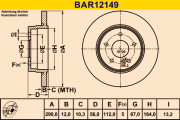 BAR12149 Brzdový kotouč BARUM