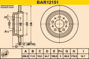 BAR12151 BARUM brzdový kotúč BAR12151 BARUM
