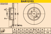 BAR12153 Brzdový kotouč BARUM