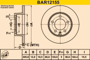 BAR12155 Brzdový kotouč BARUM