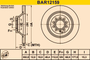 BAR12159 Brzdový kotouč BARUM