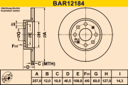 BAR12184 BARUM brzdový kotúč BAR12184 BARUM
