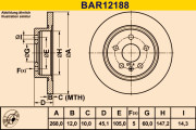 BAR12188 Brzdový kotouč BARUM