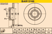 BAR13160 Brzdový kotouč BARUM
