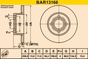 BAR13166 Brzdový kotouč BARUM