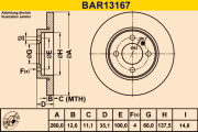 BAR13167 Brzdový kotouč BARUM
