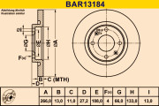 BAR13184 Brzdový kotouč BARUM